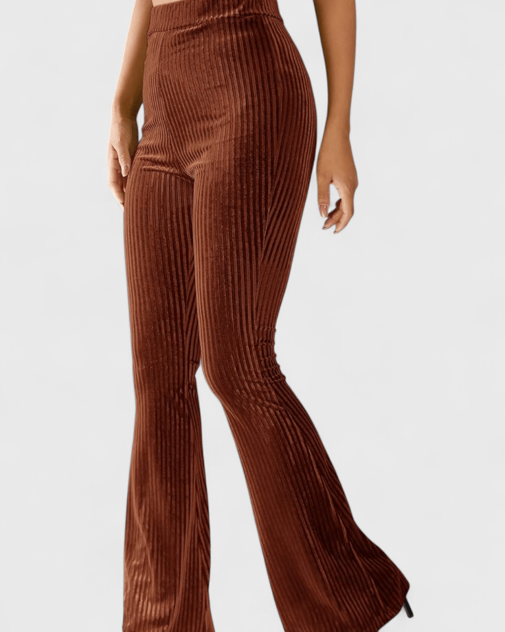 Aria Ribbed Flare Trousers