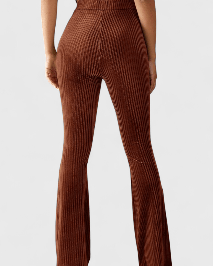Aria Ribbed Flare Trousers