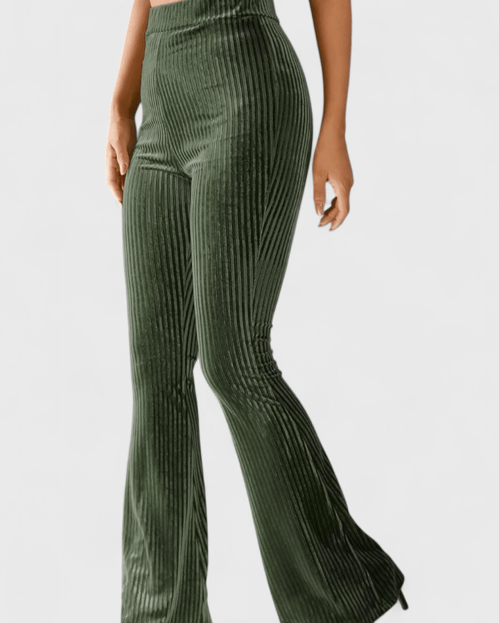 Aria Ribbed Flare Trousers