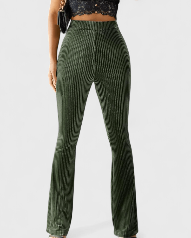 Aria Ribbed Flare Trousers