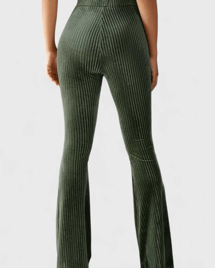 Aria Ribbed Flare Trousers
