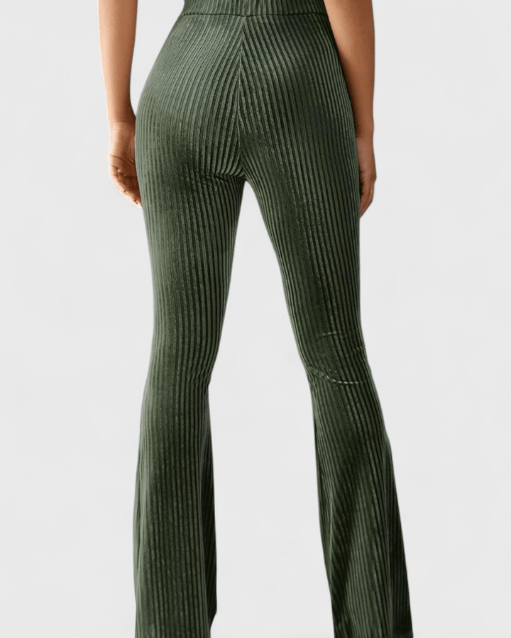 Aria Ribbed Flare Trousers