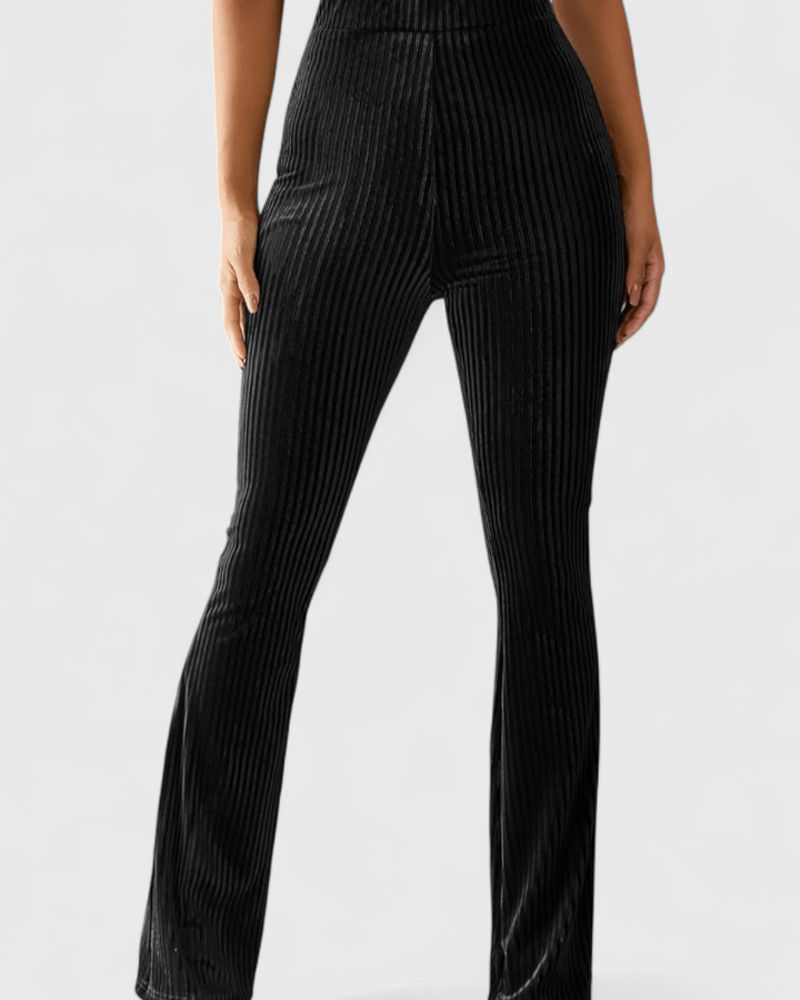 Aria Ribbed Flare Trousers