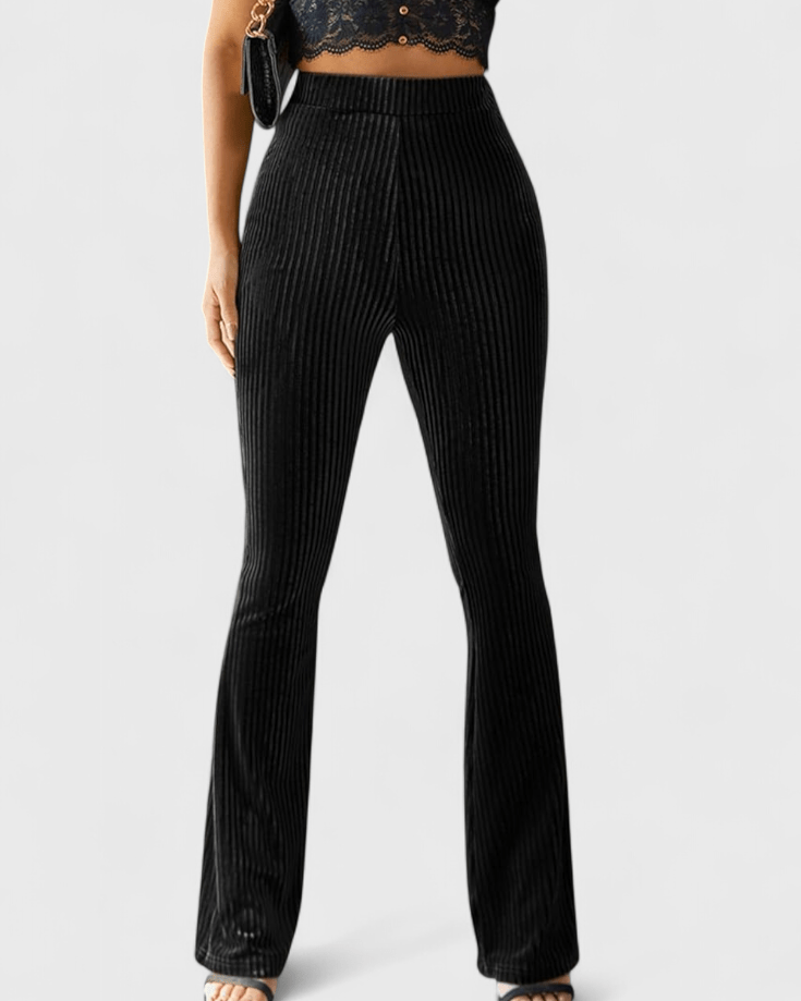 Aria Ribbed Flare Trousers
